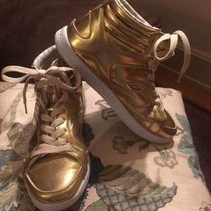 Boys gold hip hop sneakers
